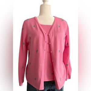 Vintage pink embroidered Women's Sweater